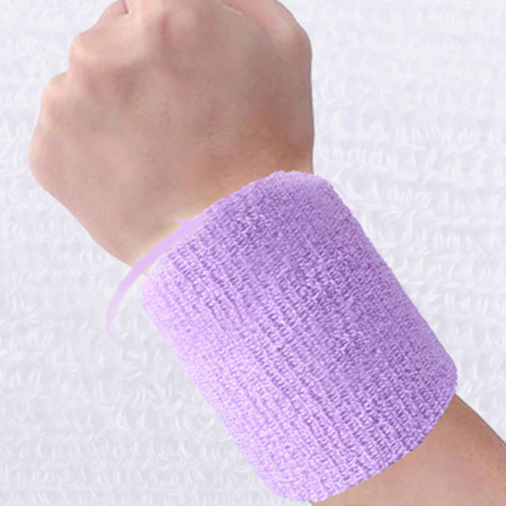 

NEW 2Pcs Wristbands Absorb Sweat Towel Wrist Protector for Badminton Tennis Sport