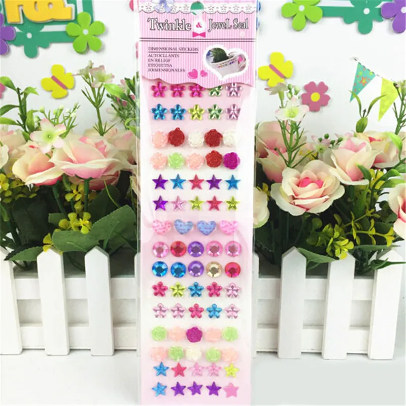 Pegatina decorativa de cristal de diamante para ni&ntilde;os, l&aacute;mina creativa para manualidades, manualidades, materiales, juguetes, 7x26cm, 1 ud.-3