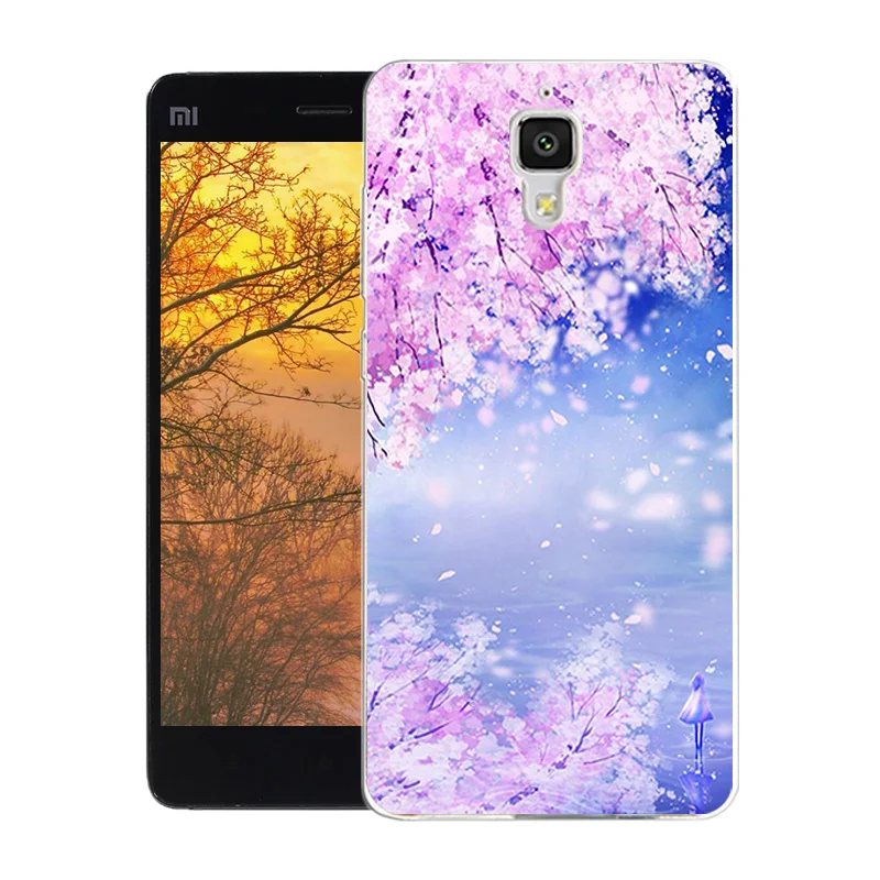 Мягкий чехол для Xiaomi Mi4 силиконовый Mi 4 Funda модный напечатанный ТПУ телефона M4