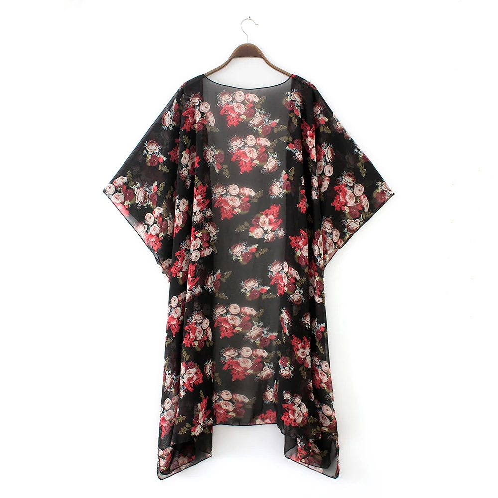 Женская длинная шифоновая накидка-кимоно, кардиган Blusa Feminina, повседневные рубашки, куртки, длинные пляжные накидки, топы blusa femin