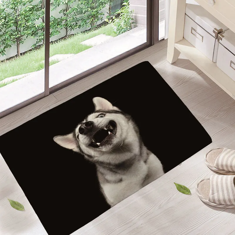40x60 см милые Красочные собака Сибирский хаски печати ковры