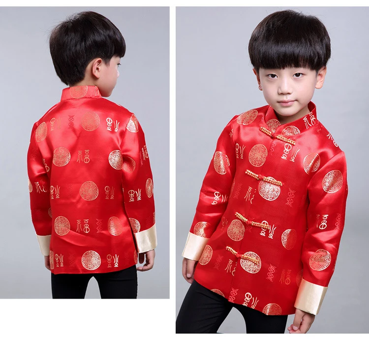 ActhInK/новое пальто для мальчиков Hanfu вечерние костюмы в китайском стиле для мальчиков Детская Новогодняя одежда в китайском стиле традиционное китайское весеннее пальто для мальчиков