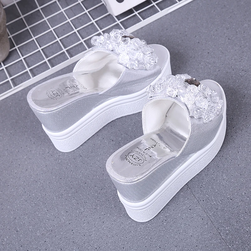 Женская обувь на толстой плоской платформе женские летние шлепанцы Вьетнамки со