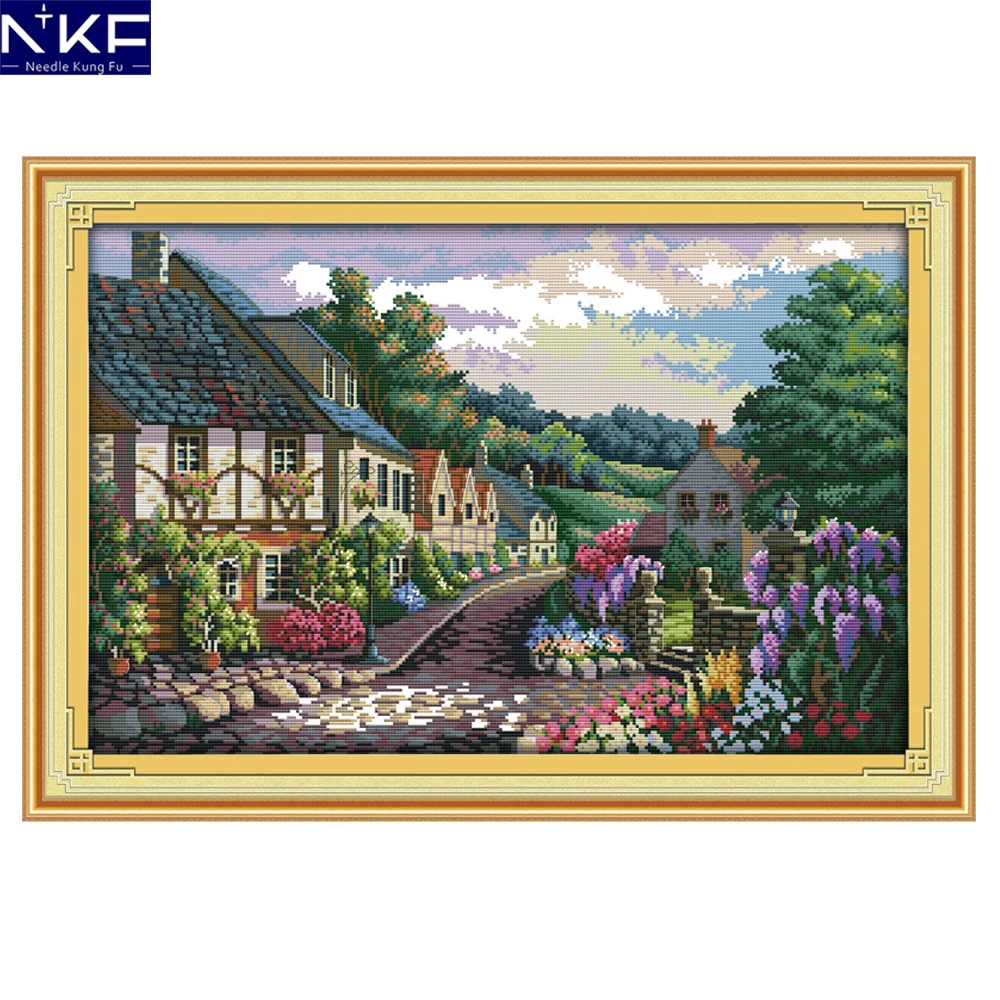 

NKF The Mediterranean scenery style embroidery kits modern designs Christmas cross stitch patterns for home decoration