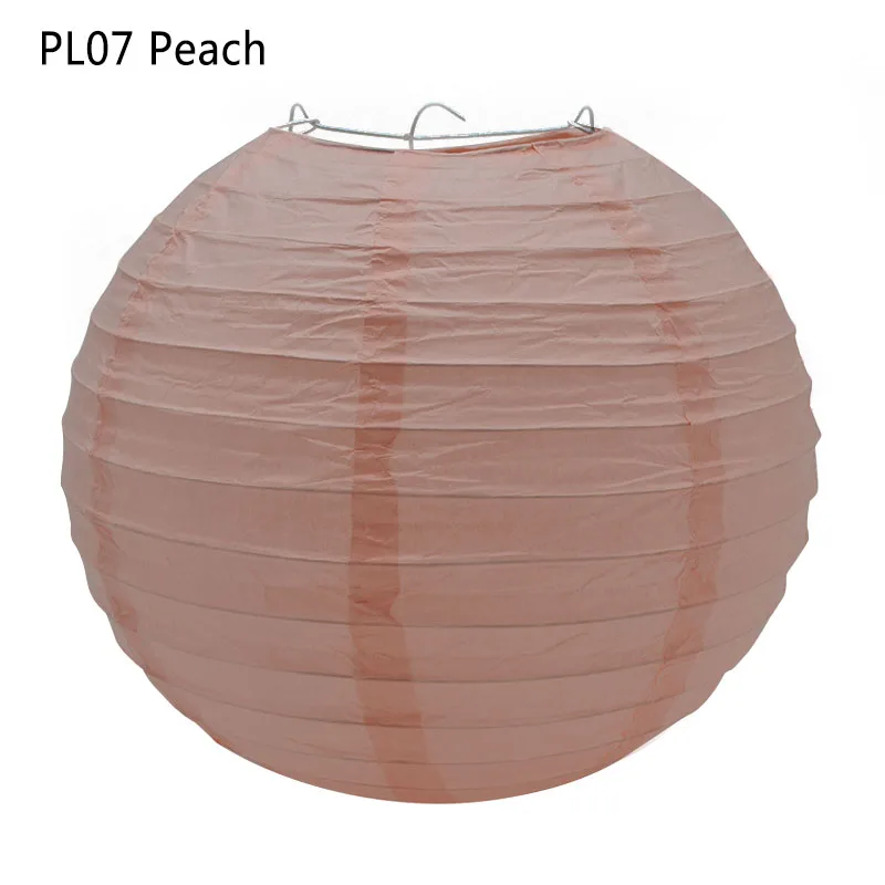 Peach 1 шт. Круглый Китайский бумажный фонарь с днем рождения Свадебные украшения для самодельного изготовления бумажный шарик-лампион подвесные лампы Праздничные принадлежности - Цвет: Peach