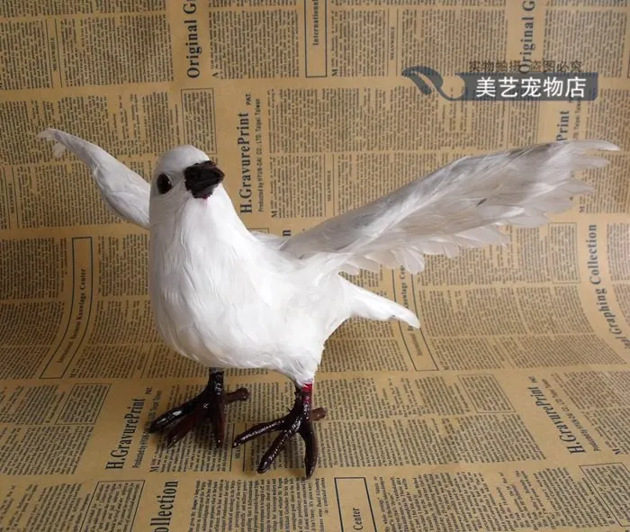 True feather white dove peace shooting props wedding ornaments gifts teaching specimens | Дом и сад