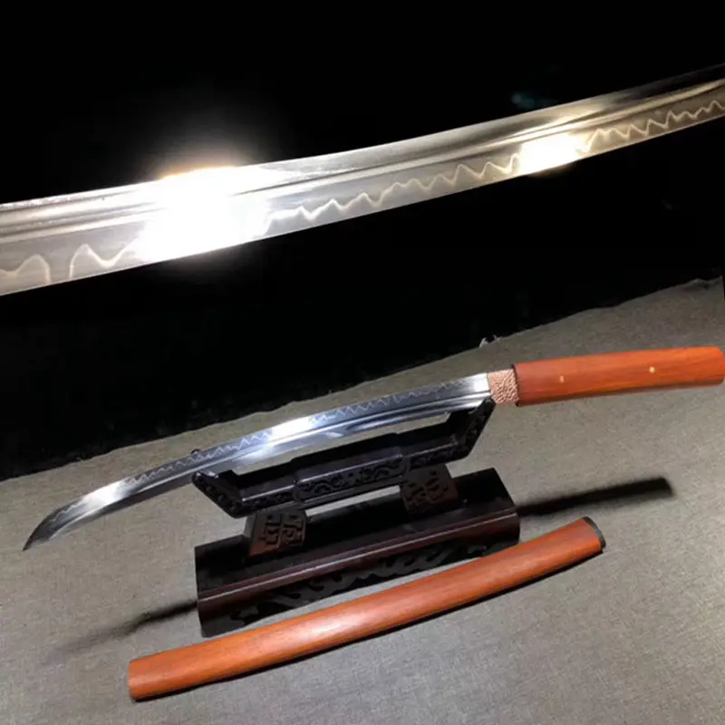 Бритвенный станок Red Wood Saya японские мечи вакидзаси Full Tang T10 стальное лезвие острый