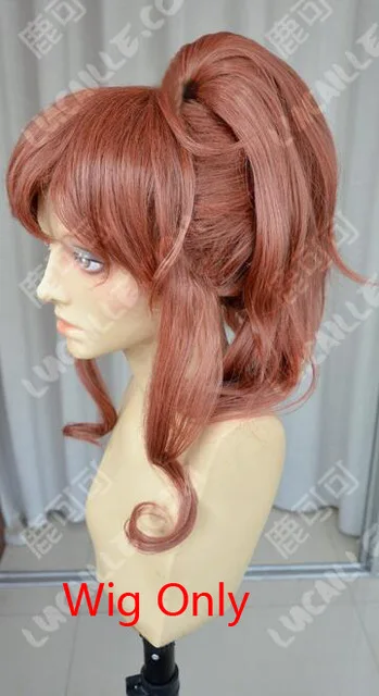 Wig Only Сейлор Мун Сейлор Юпитер Кино Макото короткие коричневые конский хвост волосы термостойкие косплей костюм парик+ шапка - Цвет: Wig Only