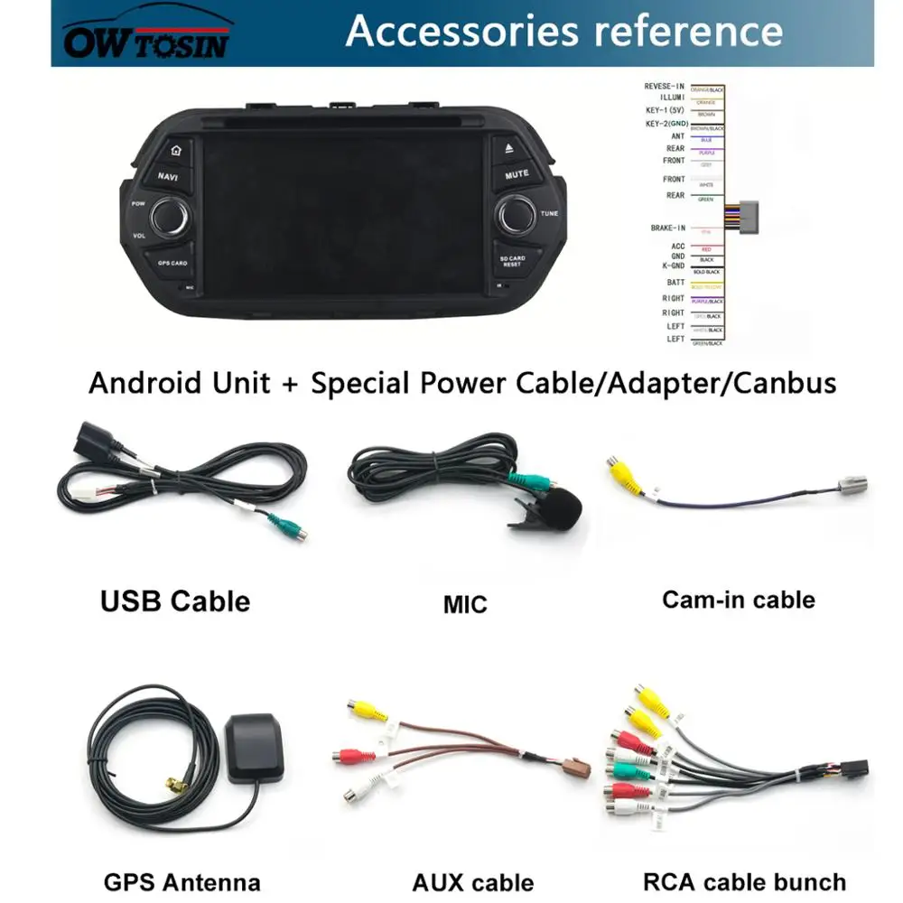 Автомобильный DVD-плеер 7 дюймов IPS 1024*600 8 ядер 4 Гб ОЗУ + 64 ПЗУ Android 9 0 для FIAT EGEA 2016 2017