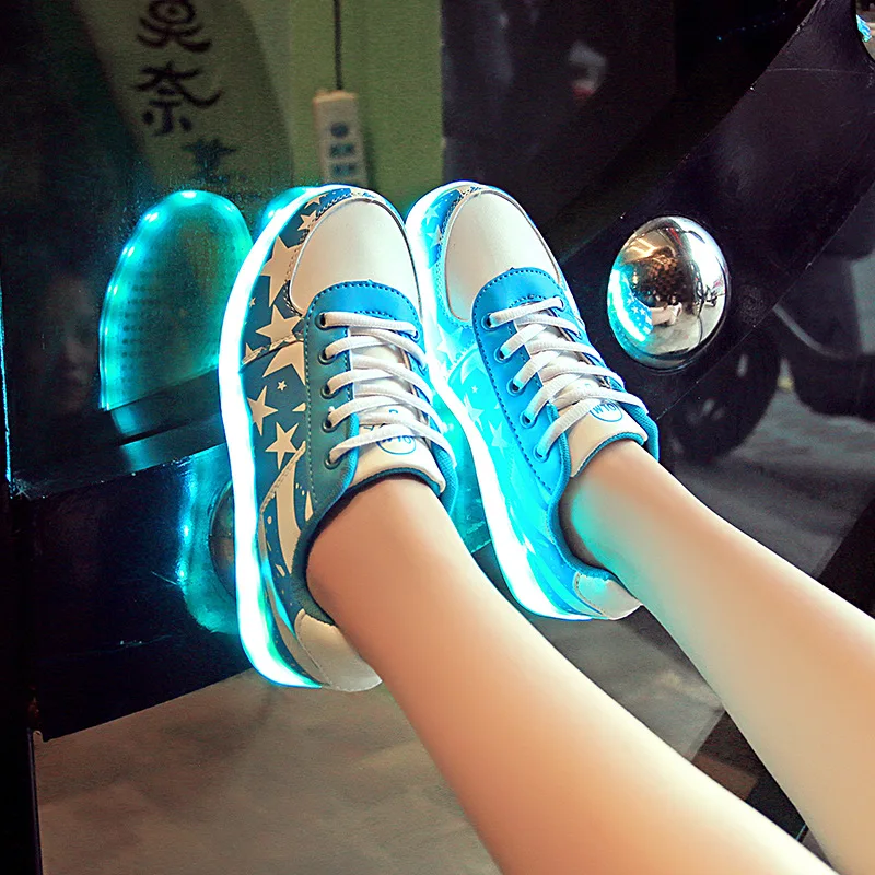 Светящиеся кроссовки со светодиодной подсветкой тапочки с европейские размеры