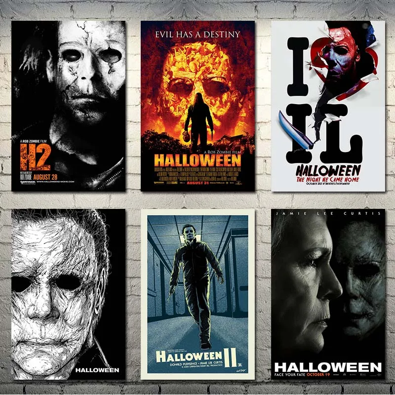 Хэллоуин ужас горячий фильм Искусство шелк Холст плакат 13x20 24x36 дюймов настенные панно-004