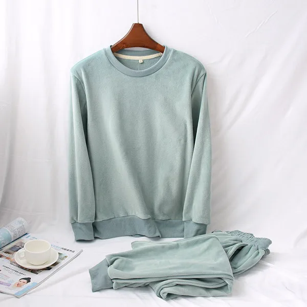 M-XXL плюс Размеры Для женщин пижамный комплект осень-зима Пижама комплект пижам из 2 предметов теплая домашняя одежда для Новинки для женщин Pijama роковой Fdfklak