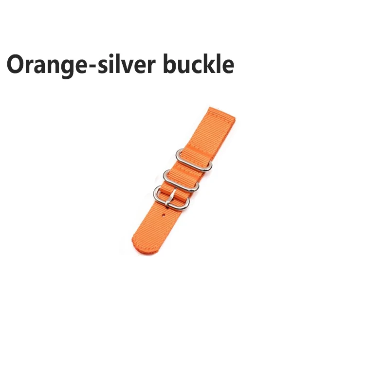 Orange-silver buckle Нейлоновый ремешок для часов 20 мм 22 мм 24 мм полосатый Радужный холст сменный ремешок для часов для samsung gear S2/S3 Galaxy 42 мм 46 мм - Цвет ремешка: Orange-silver buckle