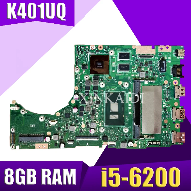 

XinKaidi 8 Гб RAM i5-6200 cpu для ASUS K401UB K401U A401UB K401UQ K401UB материнская плата для ноутбука протестирована 100% оригинальная материнская плата