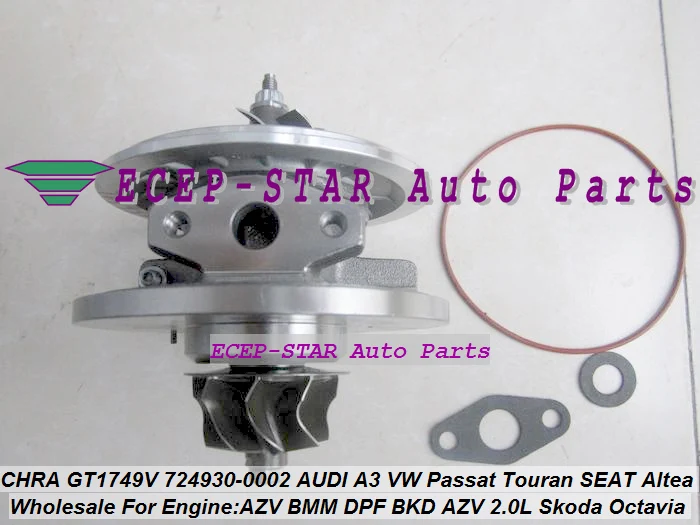 Бесплатная доставка картриджа Turbo CHRA GT1749V 724930 -5009S Турбокомпрессор для AUDI A3 Altea Skoda