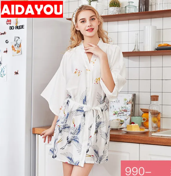 Шелковая атласная пижама Свадебный халат для невесты подружки Цветочный нижнее