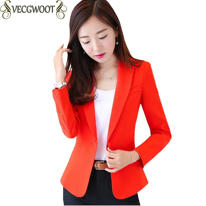 Женский деловой костюм ярких цветов весна осень 2020 приталенный короткий Блейзер