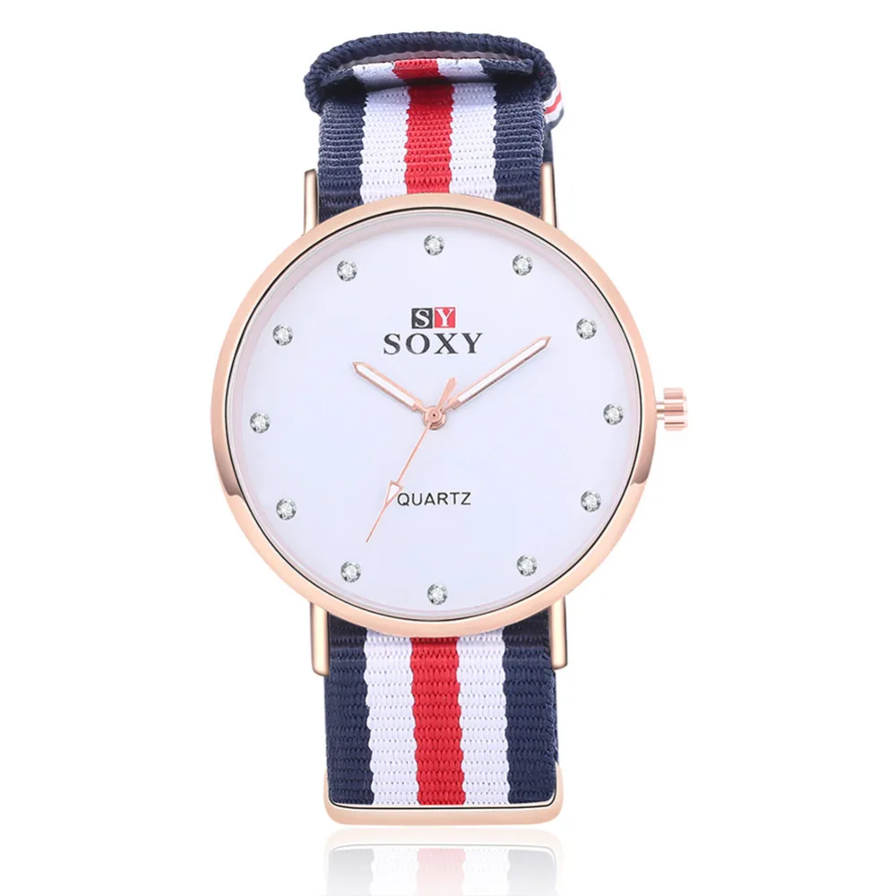

2019 New fashion fabric watch Brife women dress quartz watch brand soxy multicolor flag popular wristwatch clock relojes