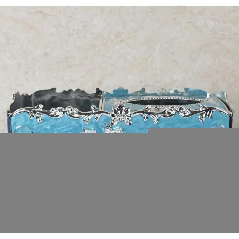 silver blue Современная пластиковая коробка для салфеток, европейский стиль, домашний контейнер для салфеток, полотенце, салфетка, для дома, офиса, KTV, отеля, автомобиля, чехол для лица, держатель - Цвет: silver blue