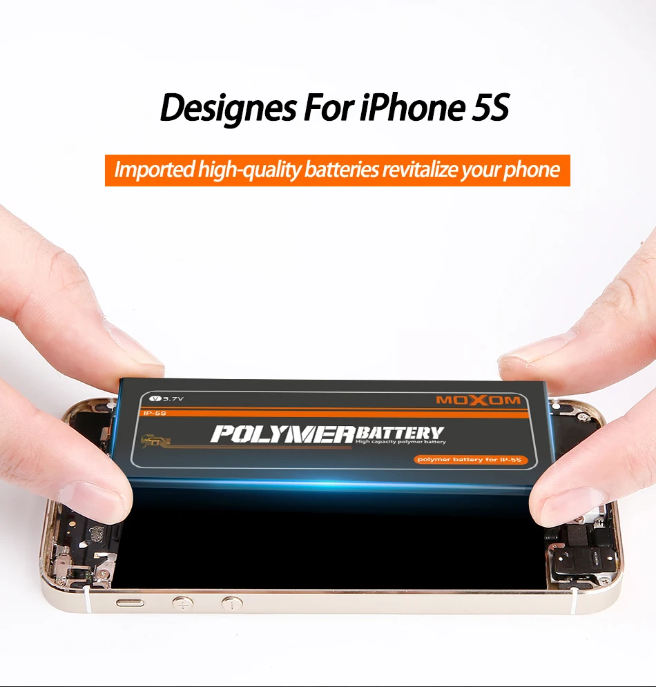 MOXOM аккумулятор для iPhone 5S аккумулятор 1470 мАч Сменный аккумулятор для iPhone 5S литий-полимерный аккумулятор с бесплатным инструментом