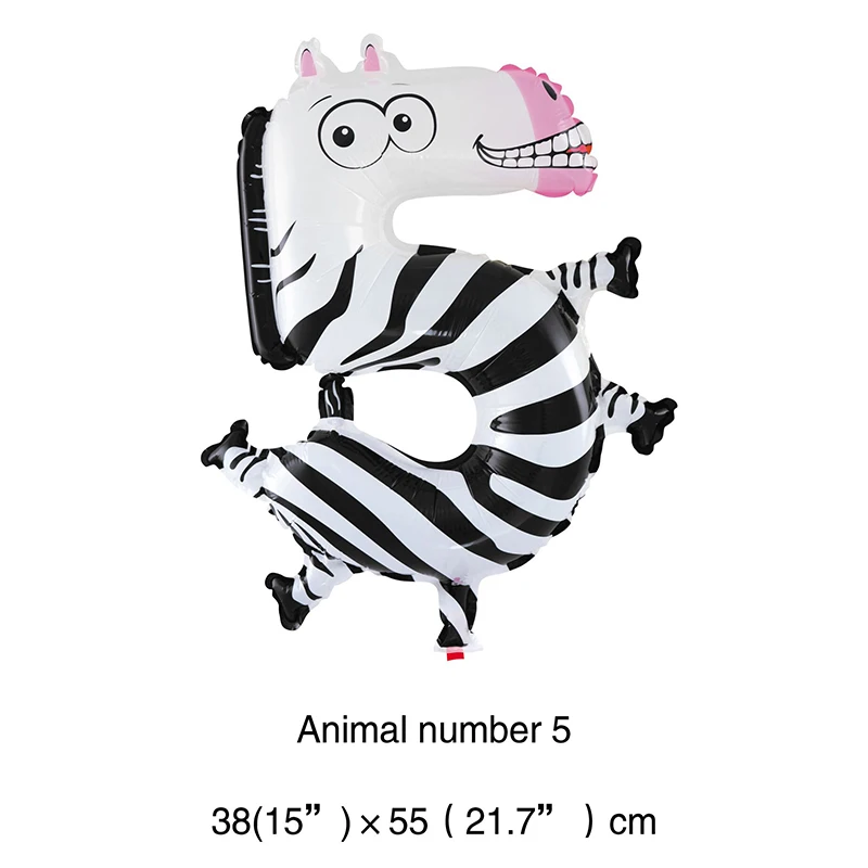 Бесплатная доставка 1 шт. 16 дюймов воздушные шары с цифрами животных 0-9 фольга