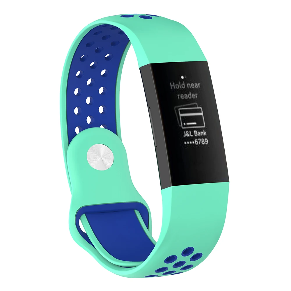 Ремешок для Fitbit Charge 3 Band двойной цветной умный силиконовый браслет ремешок