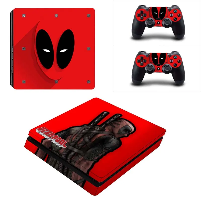 Наклейка «Дэдпул» Ps4 тонкая кожа для Playstation 4 Slim консоли Ps4 тонкий наклейки для тела+ 2 шт. контроллер защитный скины - Цвет: YSP4S0556