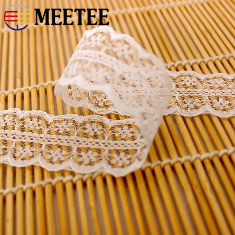 Meetee 20 ярдов/партия 2 5 см кружевная ткань маленький цветок двустороннее украшение