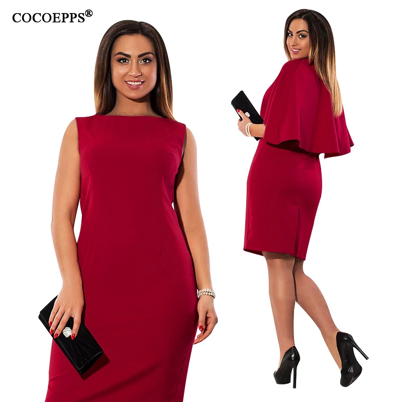 Женское вечернее платье с оборками летнее офисное большого размера 5XL 6XL