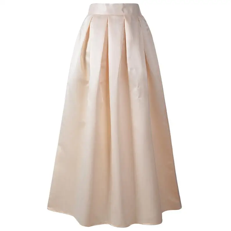 beige Neophil 100 см черные Базовые Женские мусульманские длинные плиссированные юбки с завышенной талией дамское бальное платье Скейтер клеш Saia Longa MS08025 - Цвет: beige
