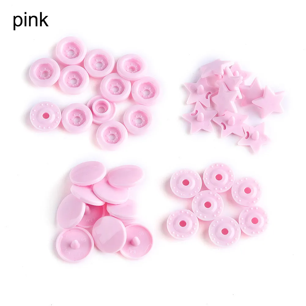 pink 10 наборов(40 шт.) пластиковые защелки, аксессуары для одежды, сделай сам, скрапбукинг, для шитья, полимерные кнопки, пресс-шпильки, крепежи, 13 цветов - Цвет: pink