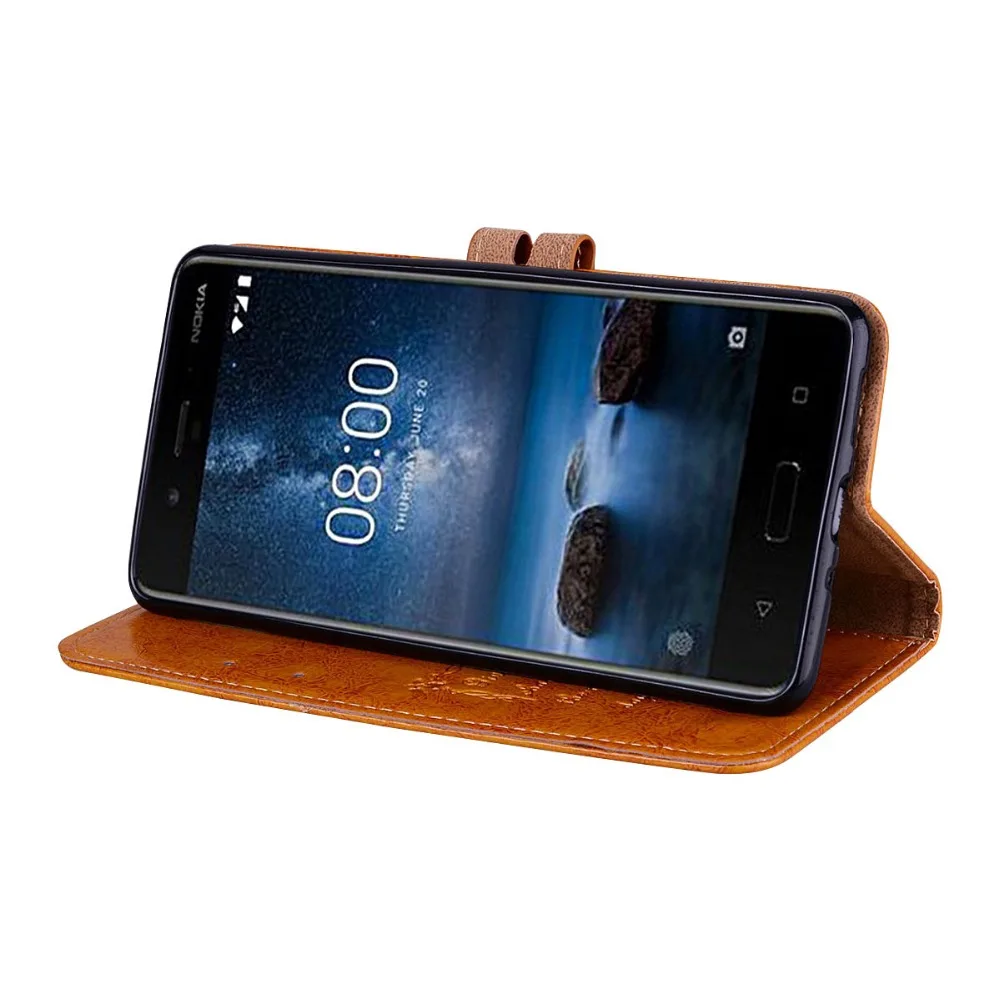 Кожаный чехол для Nokia 8 винтажный кожаный чехол-книжка премиум класса TA-1012 TA-1004