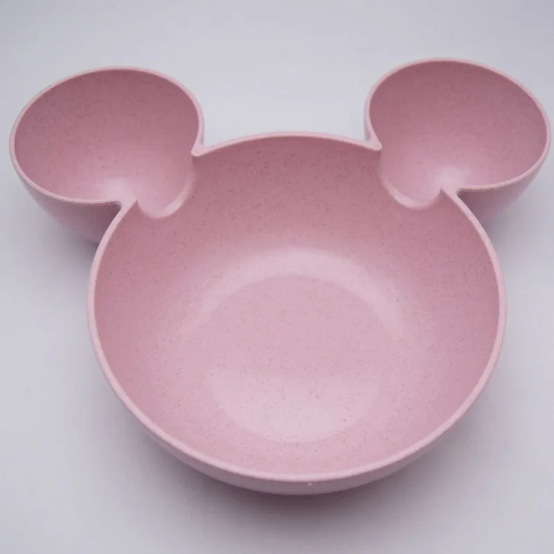 Pink bowl Rosiky пшеничная соломенная детская посуда, миска для кормления детей, кухонные пластиковые миски, блюдо для быстрого питания, столовые приборы для путешествий, контейнер для еды - Цвет: Pink bowl