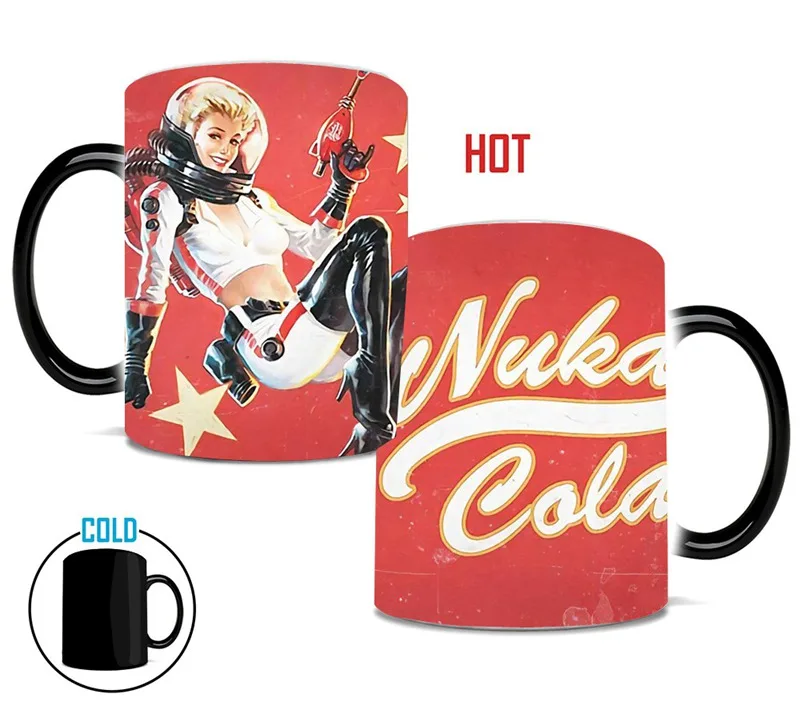 1 шт. 350 мл Nuka Cola цвет рисунка Изменение Кружка креативный Fallout стиль Термочувствительная раскрыть керамическая кофейная чашка