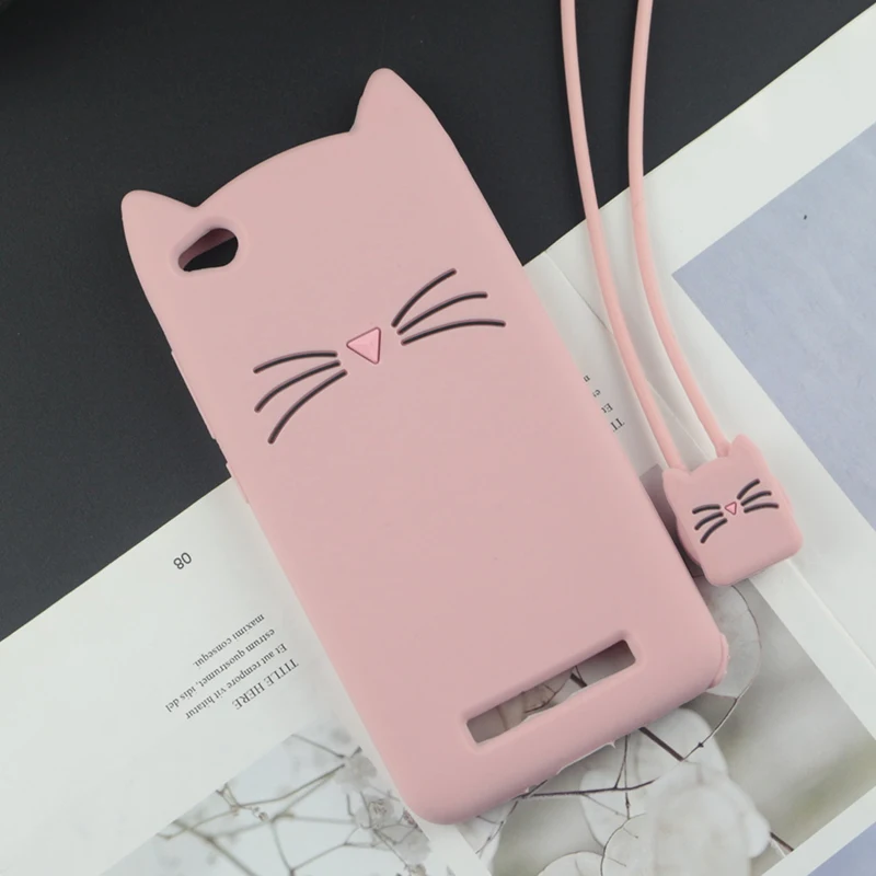 Милый 3D мультяшный силиконовый чехол для Xiaomi Redmi 4A чехол s Япония блестящая борода кошка кошечка с милыми ушками чехол для телефона
