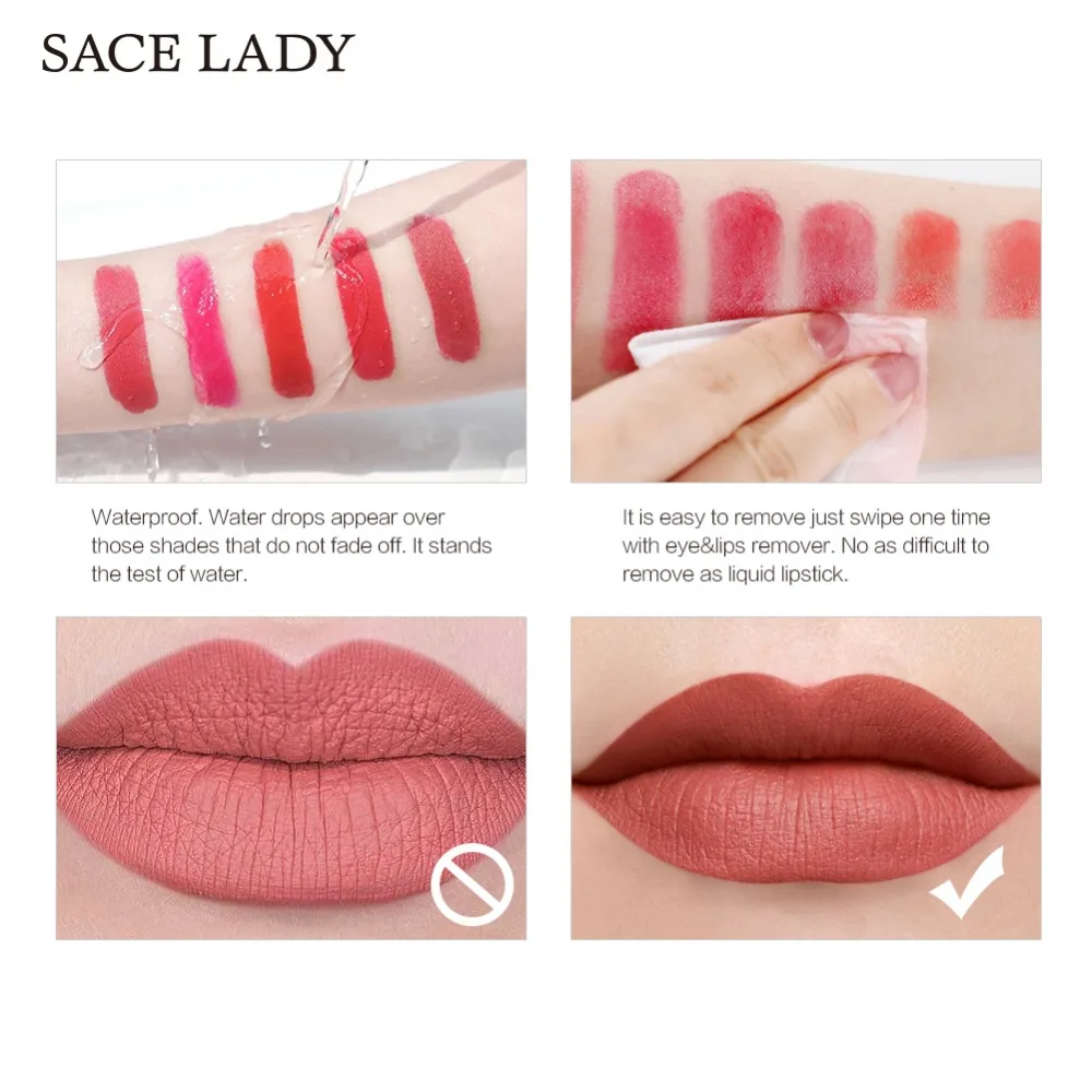 SACE LADY матовая губная помада водостойкая макияж 12 видов цветов Обнаженная