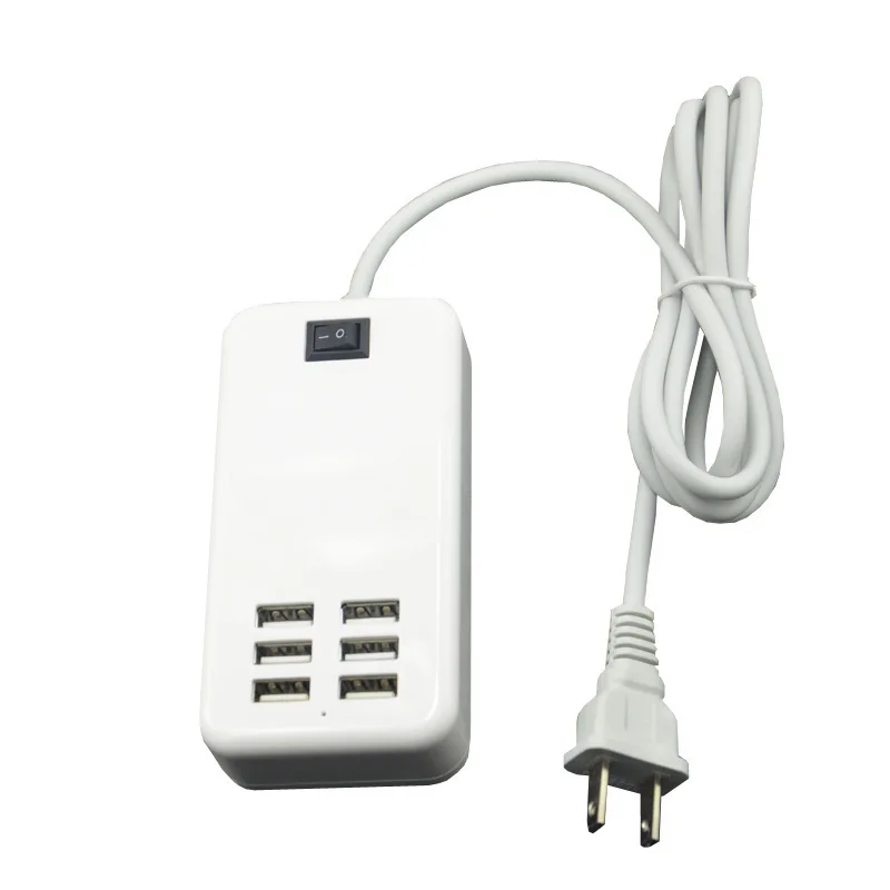 6A 30 Вт Мощность адаптер переменного тока ЕС Plug 6 Порты USB Desktop Зарядное устройство