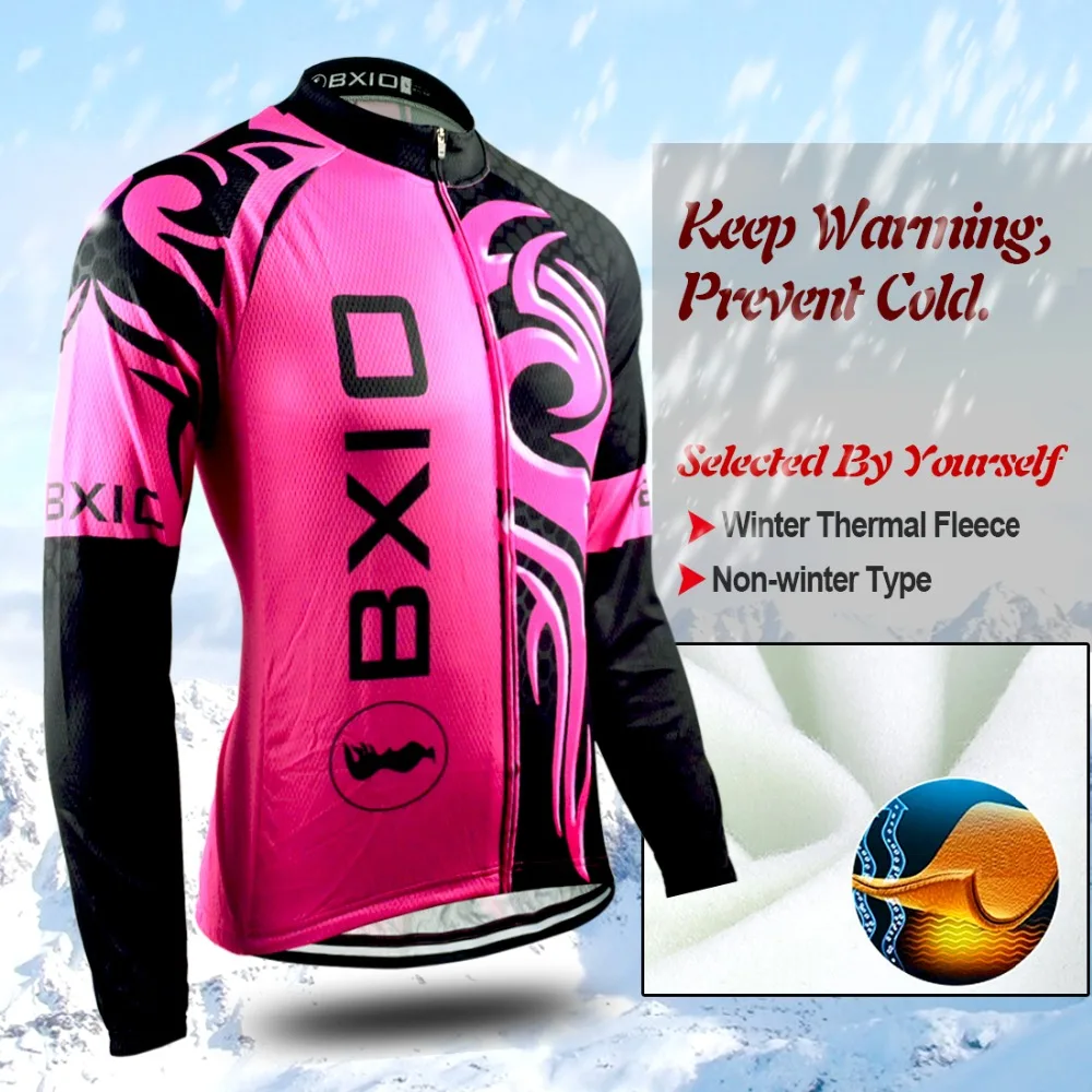 BXIO зимняя велосипедная Джерси одежда для команды Женская тепловая флисовая с