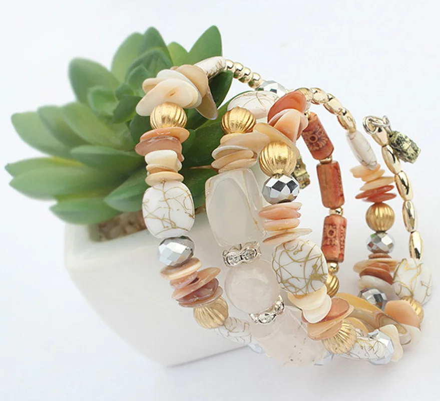 Новейший винтажный браслет с имитацией натурального камня Tur quoise многослойный