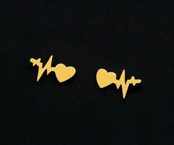 Модные Heart Beat серьги-гвоздики простой электрокардиограмма серьги гвоздики для женщин ювелирные изделия Букле d'oreille