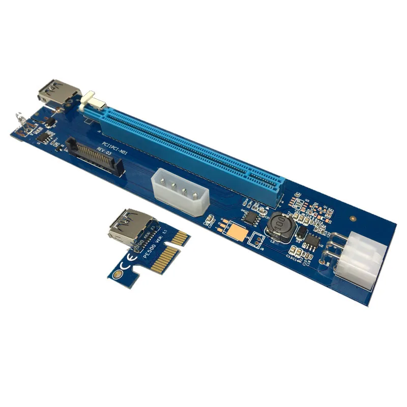 6 шт./лот 4Pin 6Pin PCIe PCI E Express Riser Card 1x к 16x USB 3 0 кабель для передачи данных BTC Miner Machine|pcie