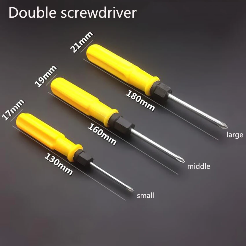 

1PC Wholesale Double Head Screwdriver Slotted And Phillips For Repairing Disassemble Tool Magnetic Screwdriver