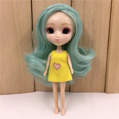 Мини blyth кукла 10 см DIY Обнаженная кукла 10 см милые длинные волосы Заводская Кукла kawaii - Цвет: Pullip