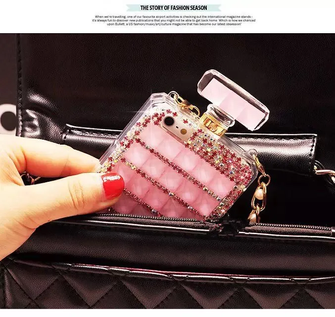 3D New handmade Bling Diamond Perfume Bottle Crystal Chain Case TPU Cover For Iphone X 6Plus 7 8Plus |