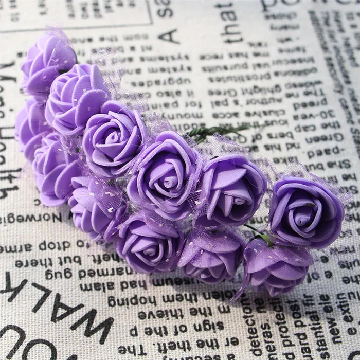 B9 Lace Purple 120 шт 2 см мини поролоновые розы искусственные цветы для украшения для дома и свадьбы помпон для гирлянды «сделай сам» декоративный цветок невесты поддельные цветы - Цвет: B9 Lace Purple
