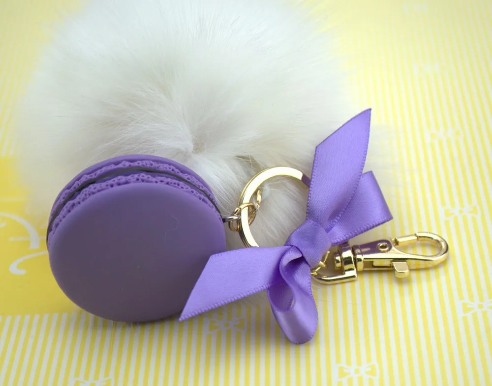 Круглый брелок Франция Macarons брелки кролик из натурального меха с шармом конфеты