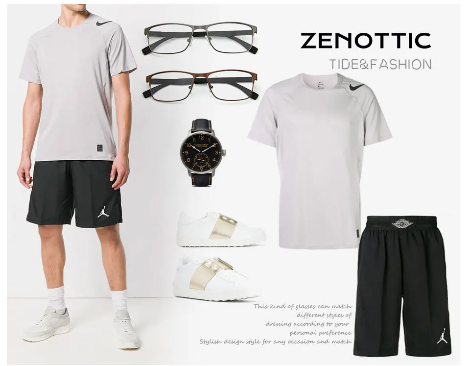 Квадратная оптическая прозрачная оправа для очков из сплава zenotic, мужские очки для близорукости, дальнозоркости, прозрачные оправы для очков по рецепту, Новинка