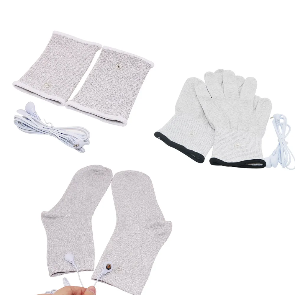 Glove Sock Knee 1 Набор стимулятор для расслабления тела, массажер для мышц, двойной выход, пульс, акупунктурная терапия, массаж с перчатками, носки, наколенники - Цвет: Glove Sock Knee