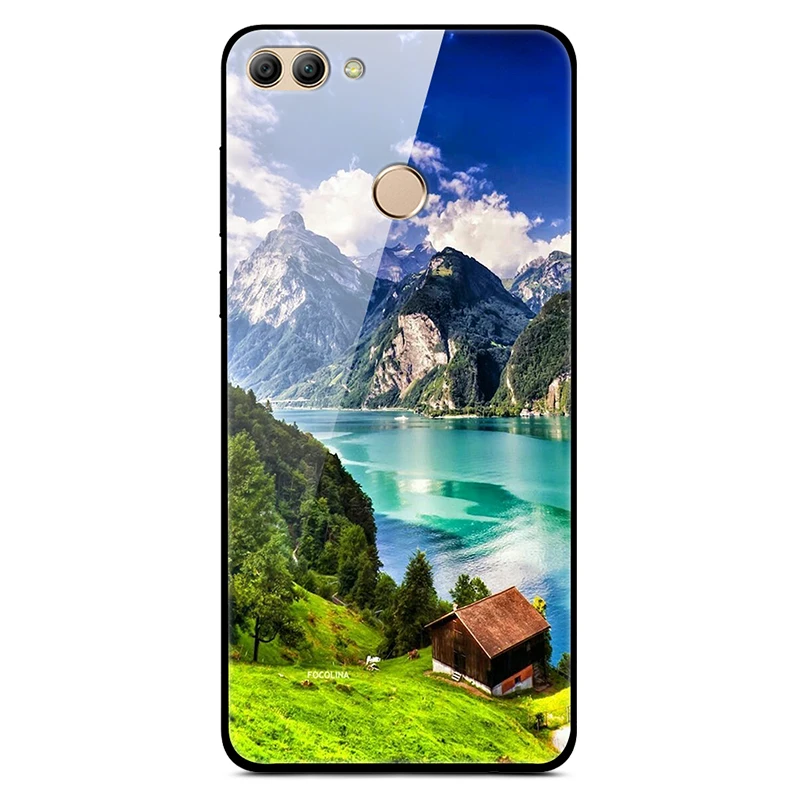 Для huawei P Smart Enjoy 7S чехол из закаленного стекла с изображением планеты космос, стеклянный чехол-накладка для huawei P Smart Coque Shell PSmart