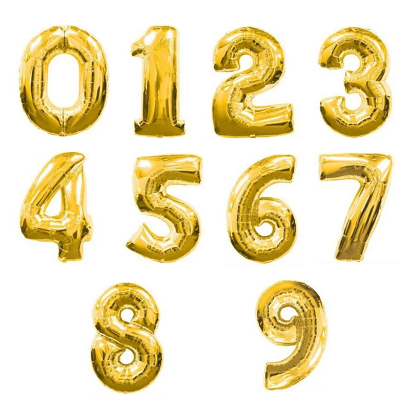 40 inch Giant Number Balloon big Sliver Rose Gold Foil Helium gas for balloons shimmer and shine party Father's Day 32 ball | Дом и сад